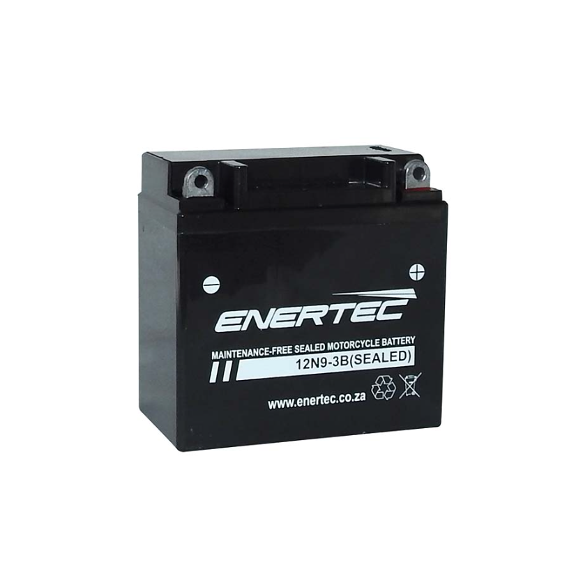 12N9-3B 12V 9Ah Enertec AGM Motorcycle Battery 12v9