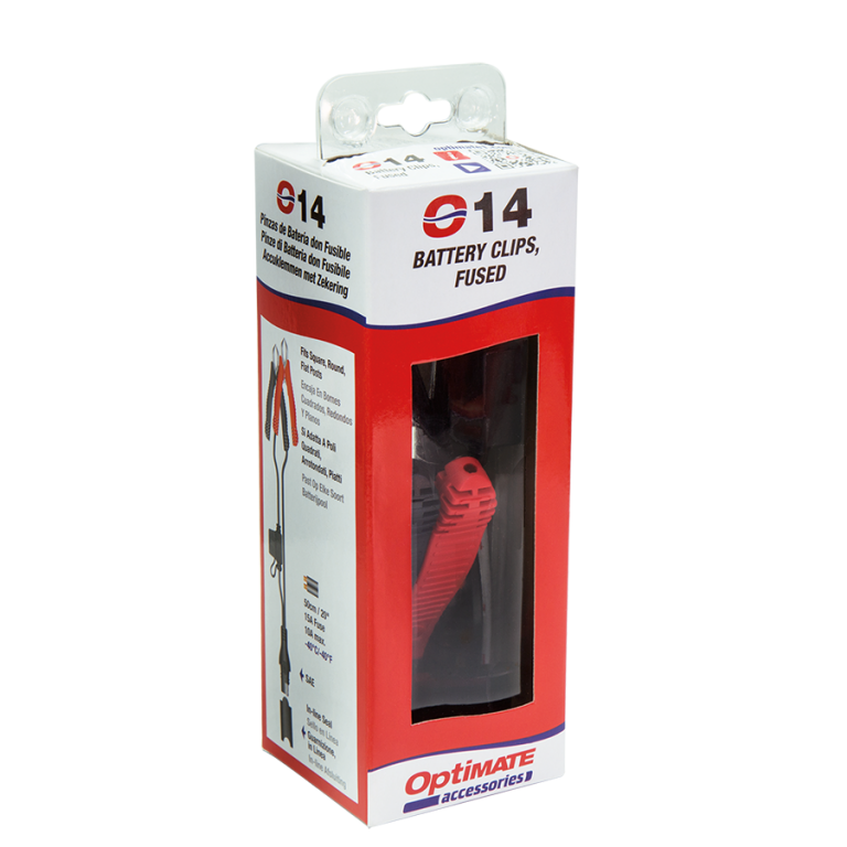 OptiMate CABLE O-14 Battery Clips with fuse