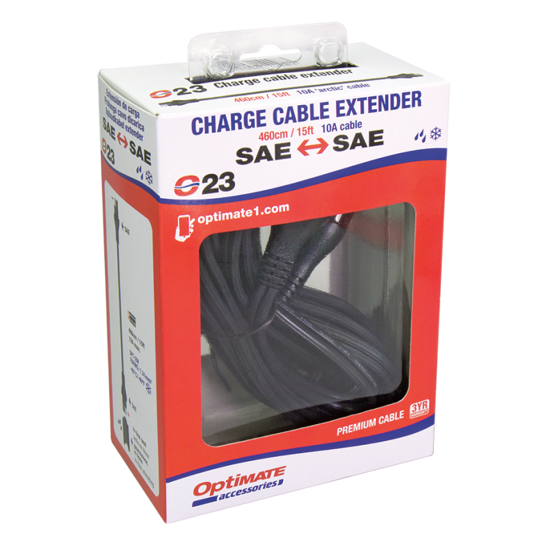 OptiMate CABLE O-23 Extender cable, 460cm, 10Amp