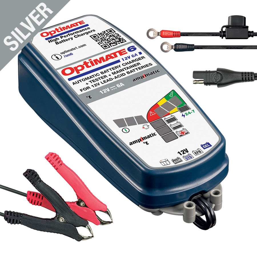 OptiMate 6 Ampmatic TM360 SILVER series 12V 6A lead-acid battery charger
