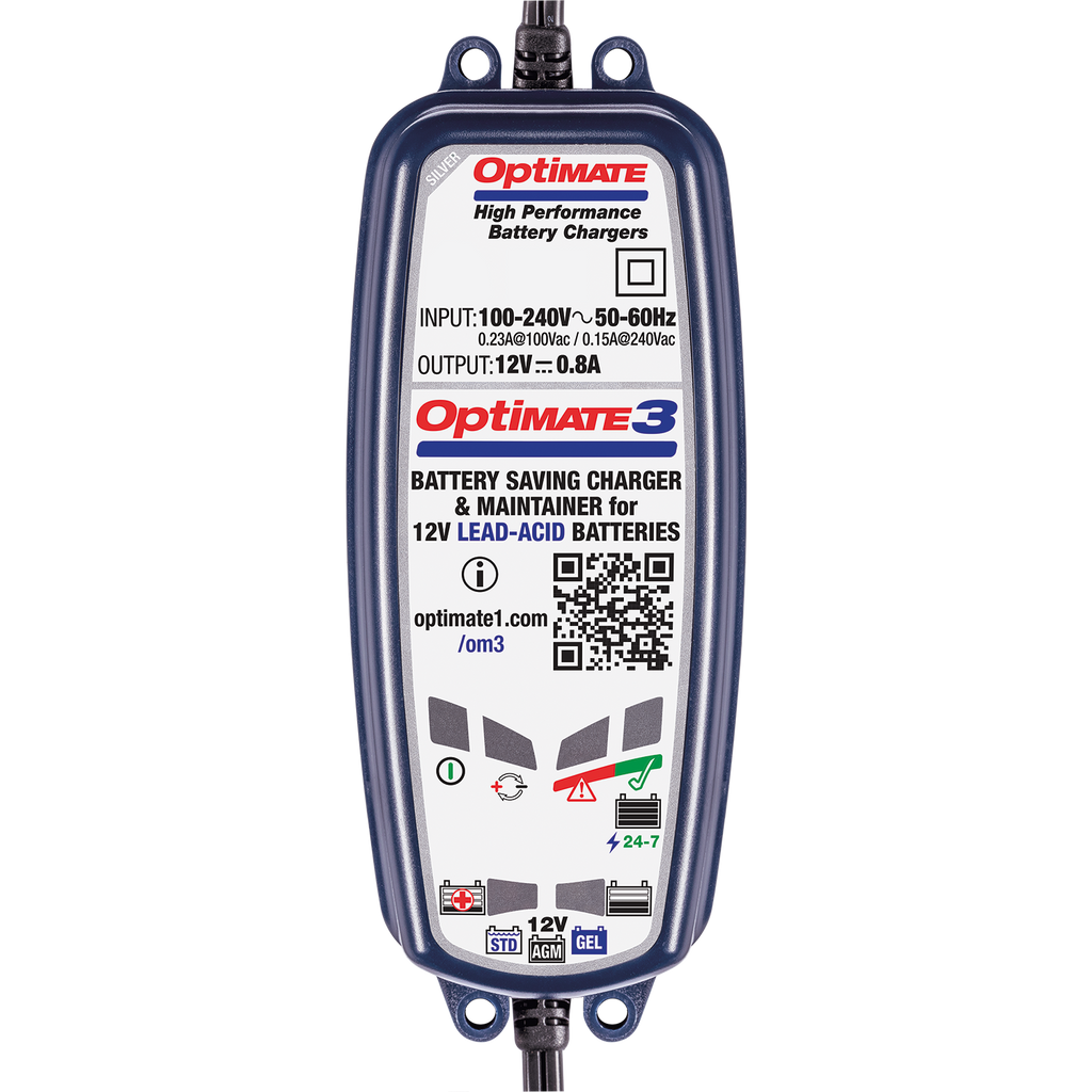 OptiMate 3 TM 430 Desulphating Charger Maintainer Tester for 12 V Batteries