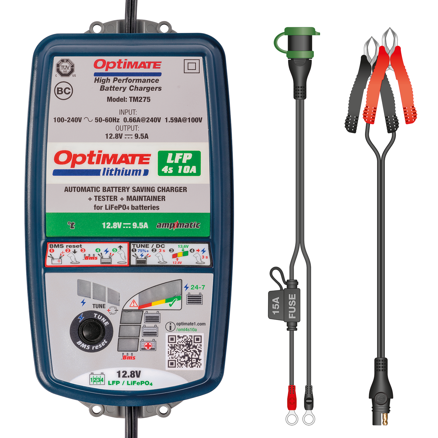 OptiMate TM 274v2 Lithium LFP 4s10A LITHIUM series LiFePO Lithium Battery charger