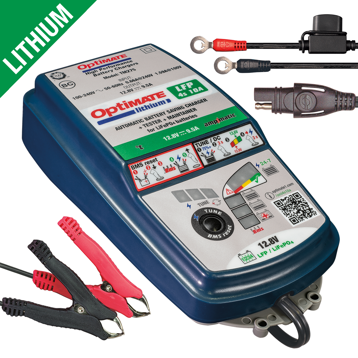 OptiMate TM 274v2 Lithium LFP 4s10A LITHIUM series LiFePO Lithium Battery charger