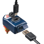 OptiMate USB O-114 Dual 90 USB Charger for DIN/BIKE Socket (3300mA, USB-A + USB-C)