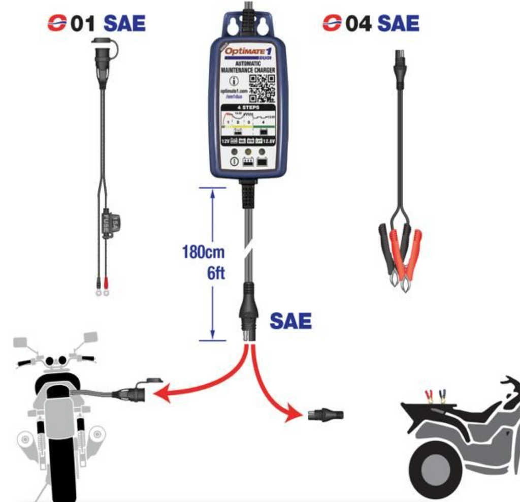OptiMate TM-402-D 1 DUO BRONZE series motorcycle battery charger & maintainer