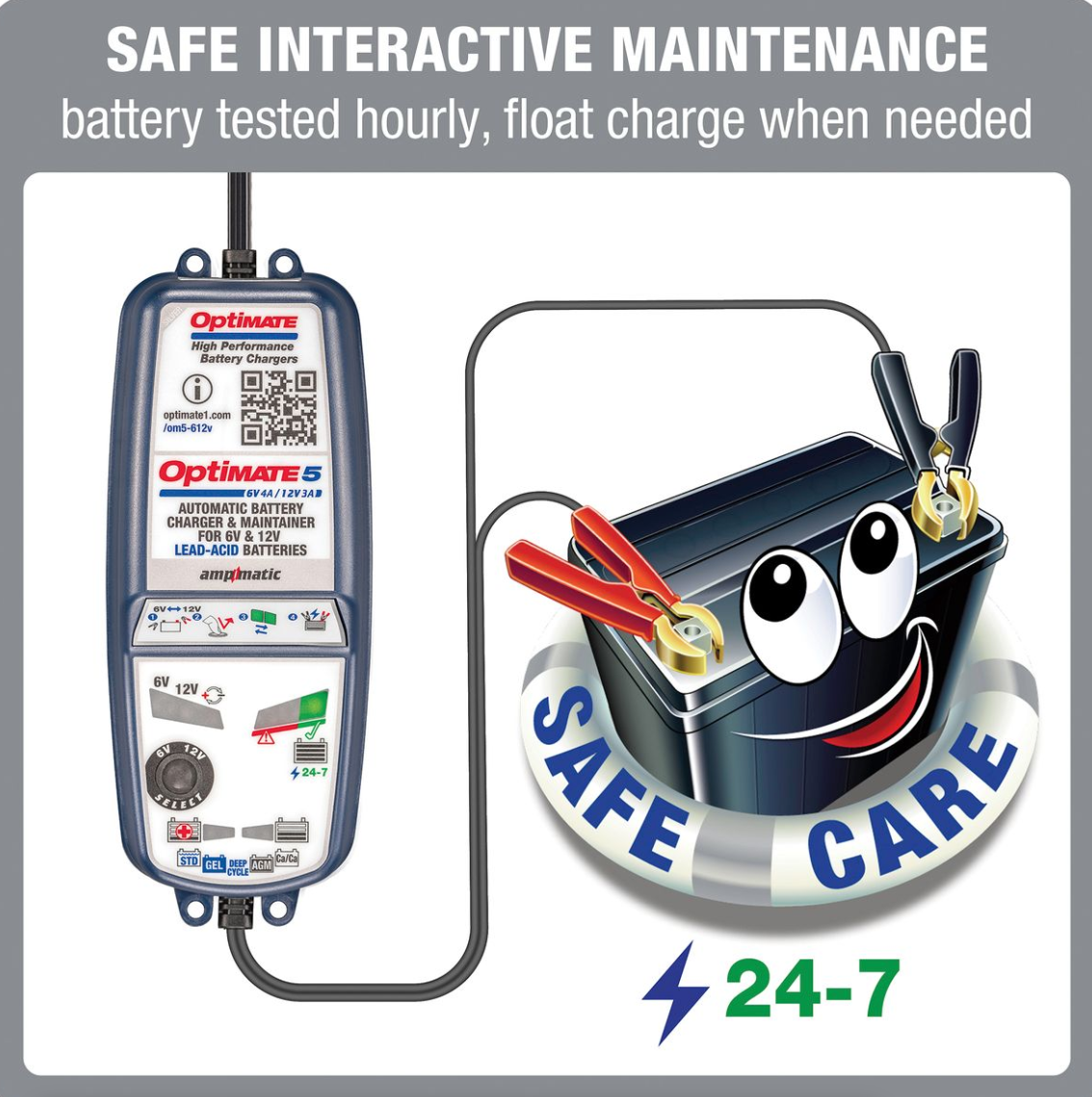 OptiMate 5 6-12V Select TM 320 Battery saver, charger, tester & maintainer