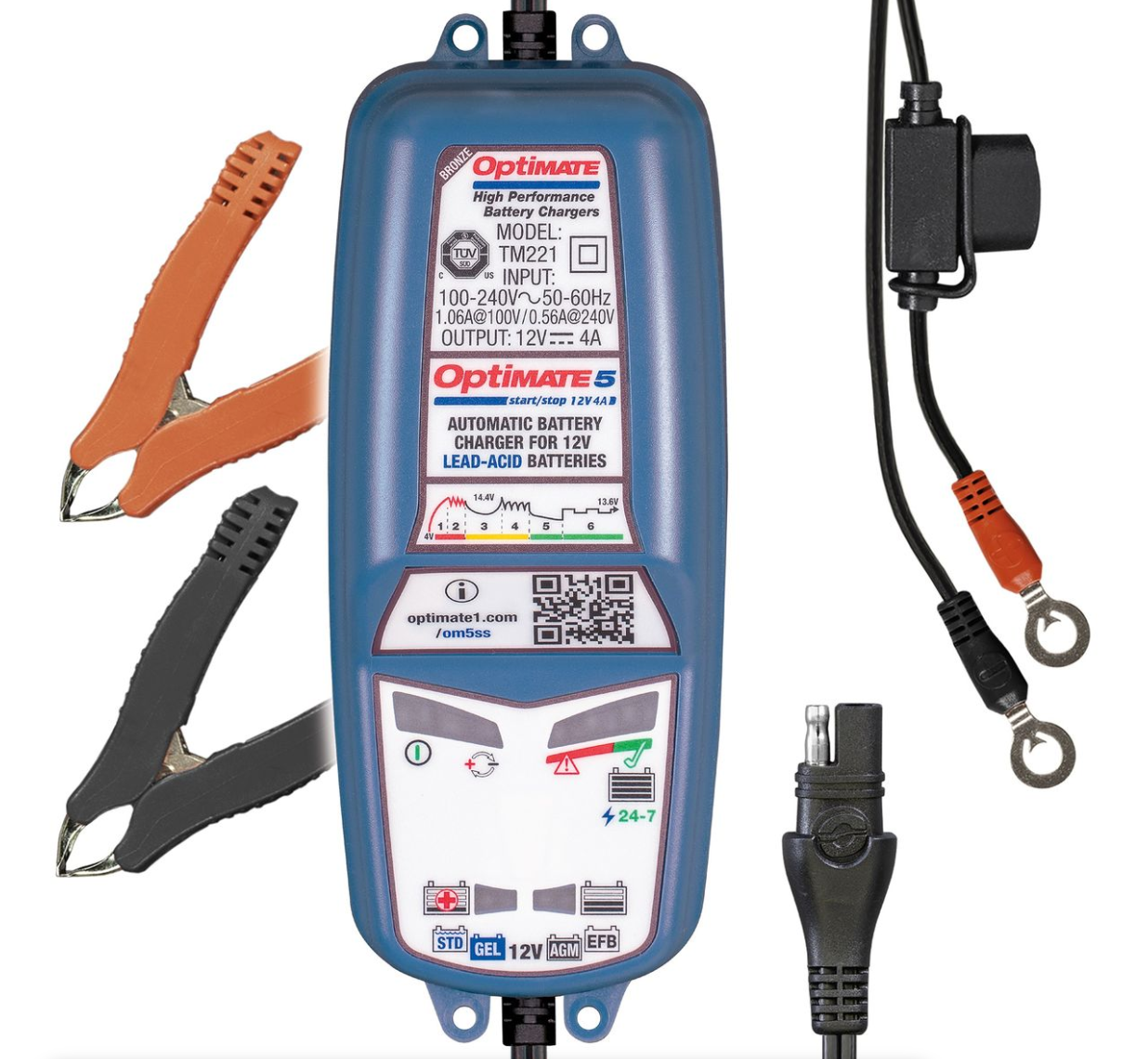 OptiMate 5 Start-Stop TM 220 BRONZE series battery charger, tester & maintainer