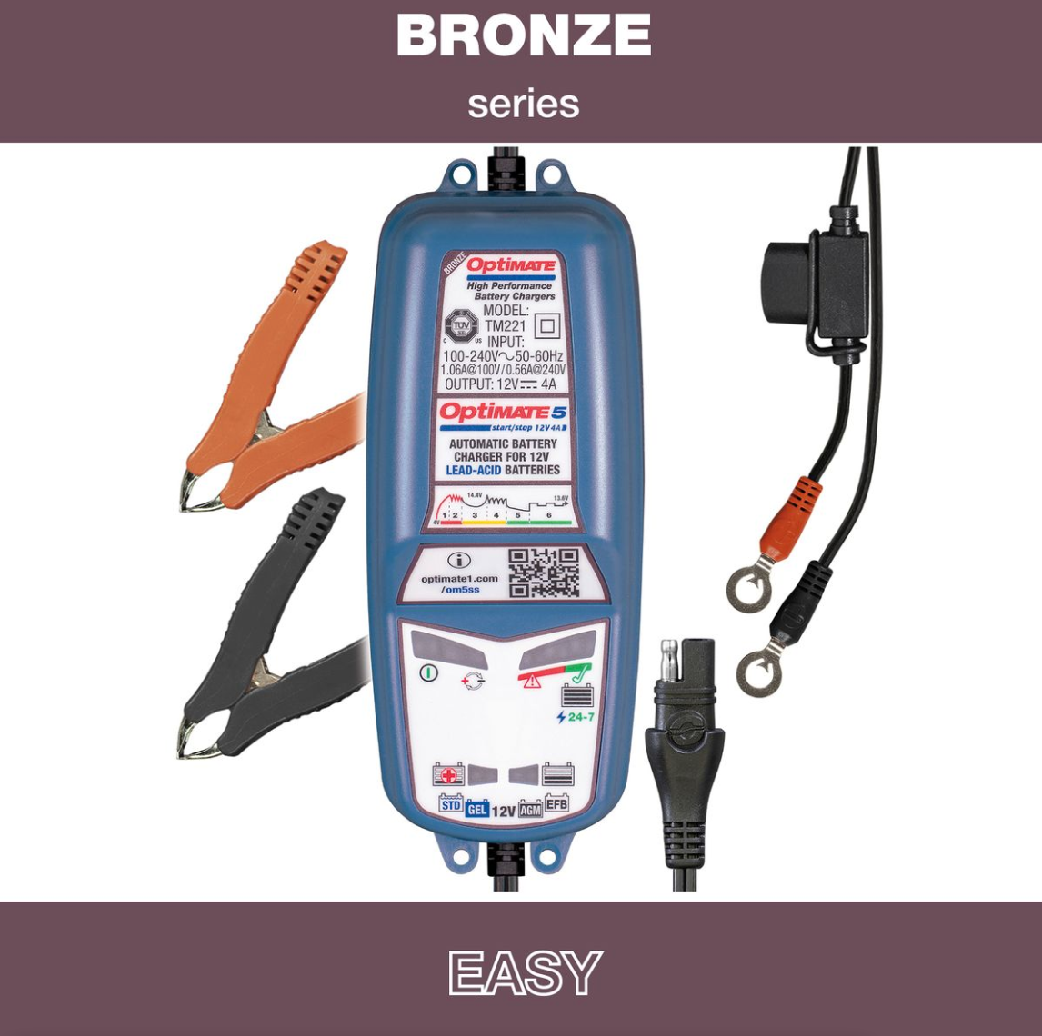 OptiMate 5 Start-Stop TM 220 BRONZE series battery charger, tester & maintainer