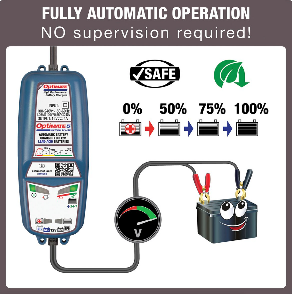 OptiMate 5 Start-Stop TM 220 BRONZE series battery charger, tester & maintainer