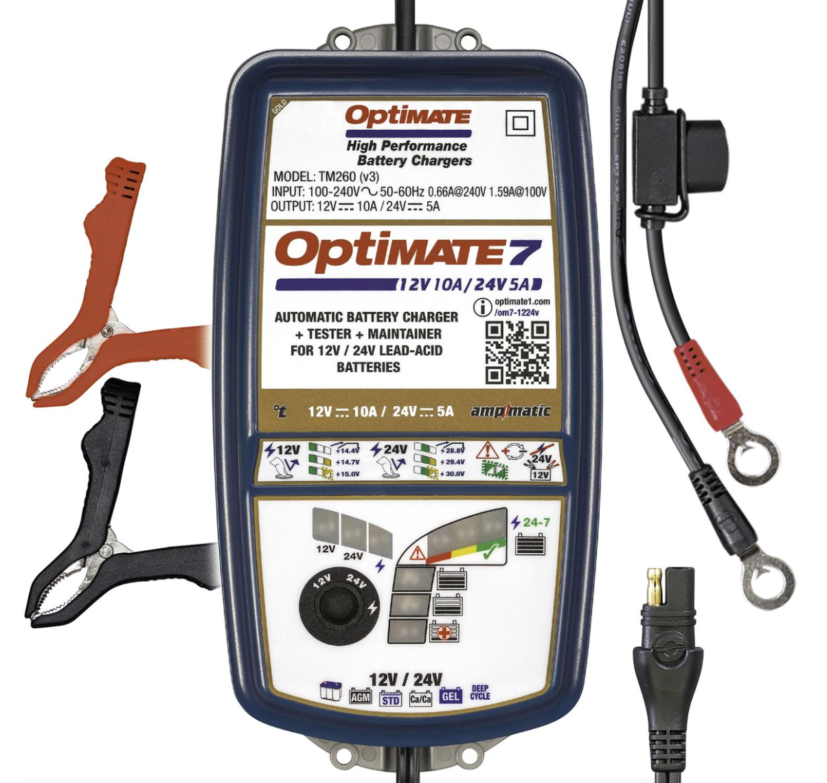 OptiMate TM 260 7 12-24v2 GOLD series battery saver, charger, tester & maintainer