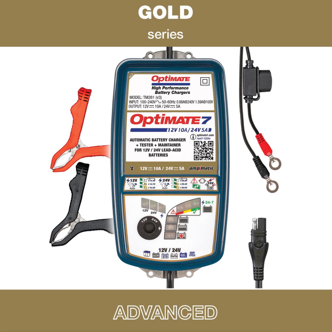 OptiMate TM 260 7 12-24v2 GOLD series battery saver, charger, tester & maintainer