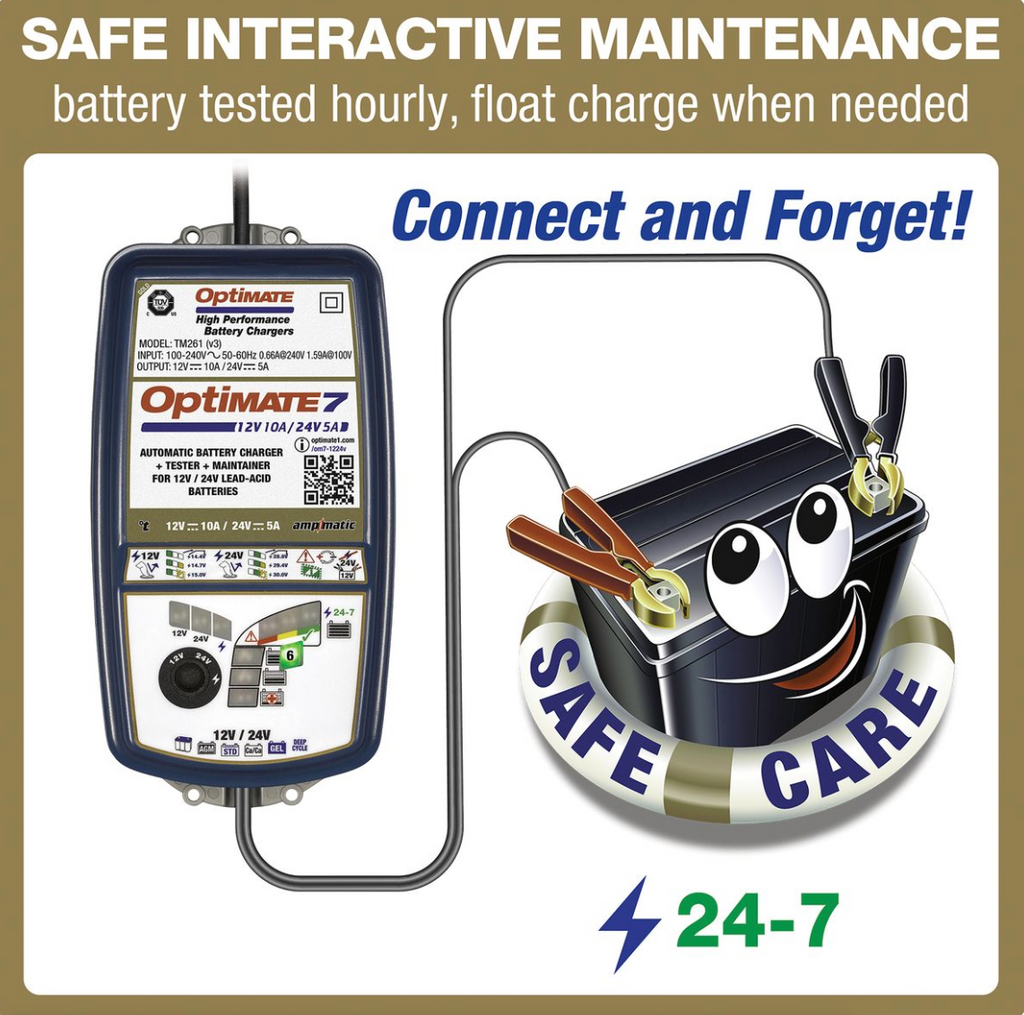 OptiMate TM 260 7 12-24v2 GOLD series battery saver, charger, tester & maintainer