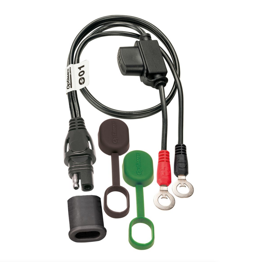 OptiMate CABLE O-01 Weatherproof premium battery lead - 50 cm with M6 ring terminals
