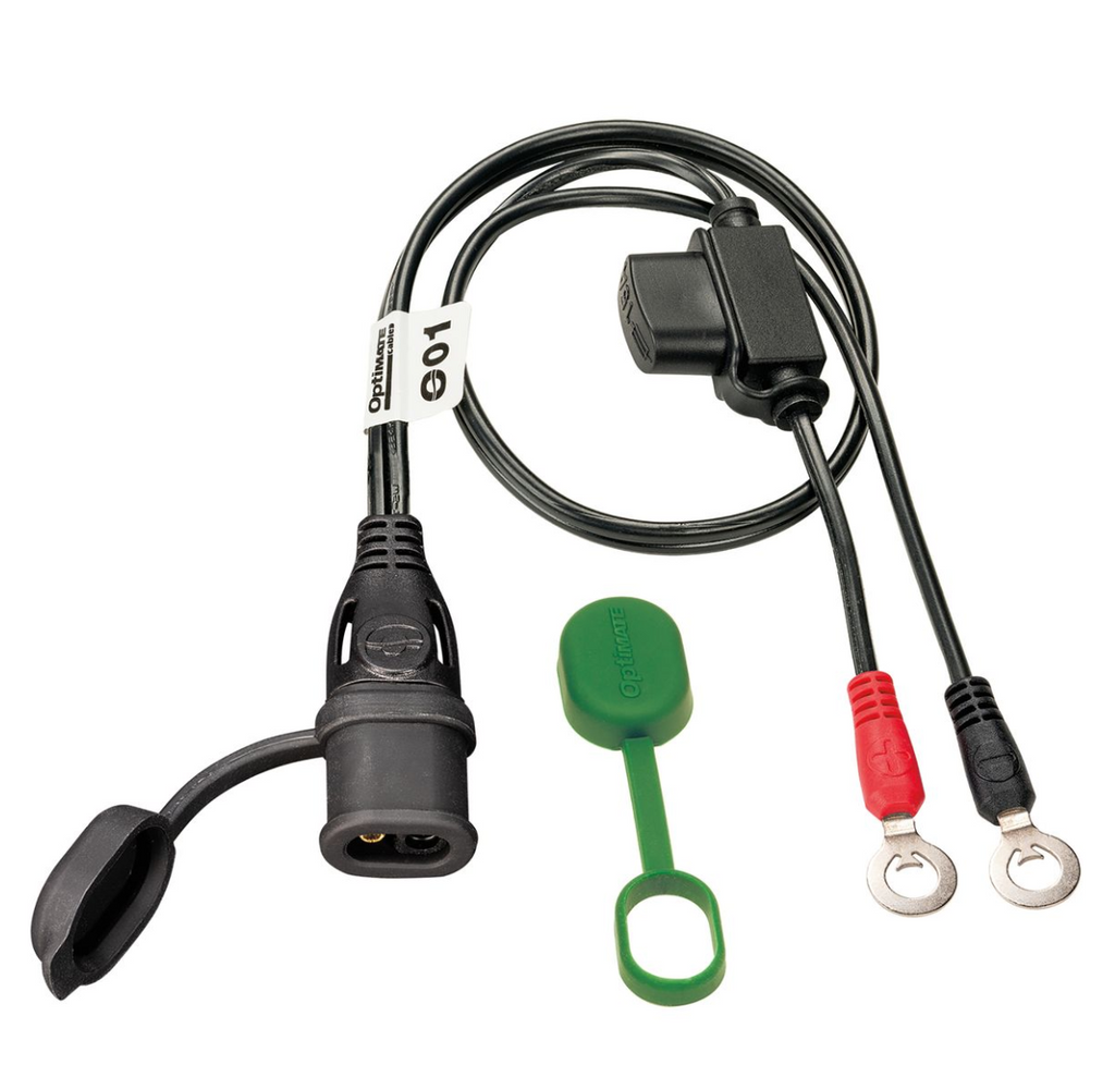 OptiMate CABLE O-01 Weatherproof premium battery lead - 50 cm with M6 ring terminals