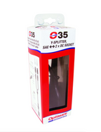 OptiMate CABLE O-35 Y-splitter cable, SAE IN to 2 x DC sockets OUT - 30 cm