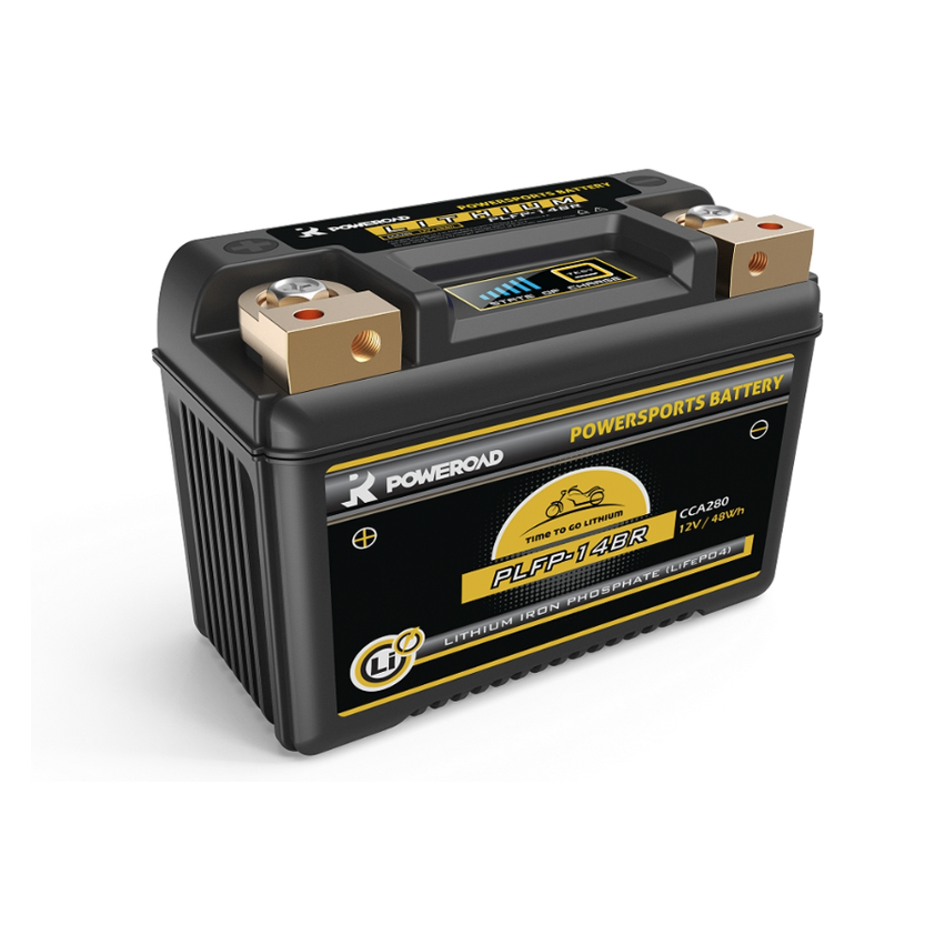 PLFP-14BR 12V 4Ah Poweroad Lithium-Ion Motorcycle Battery | LITH 12v4